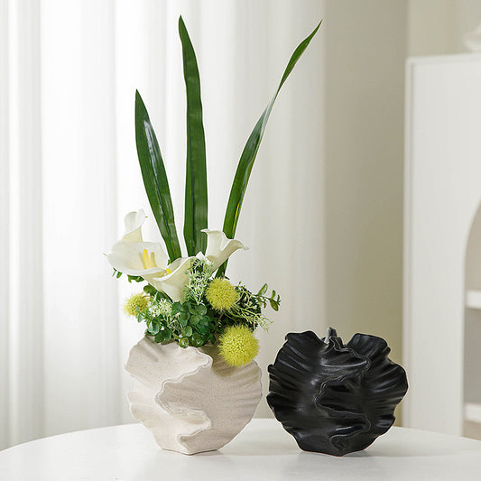 Coral Wave Ceramic Vase