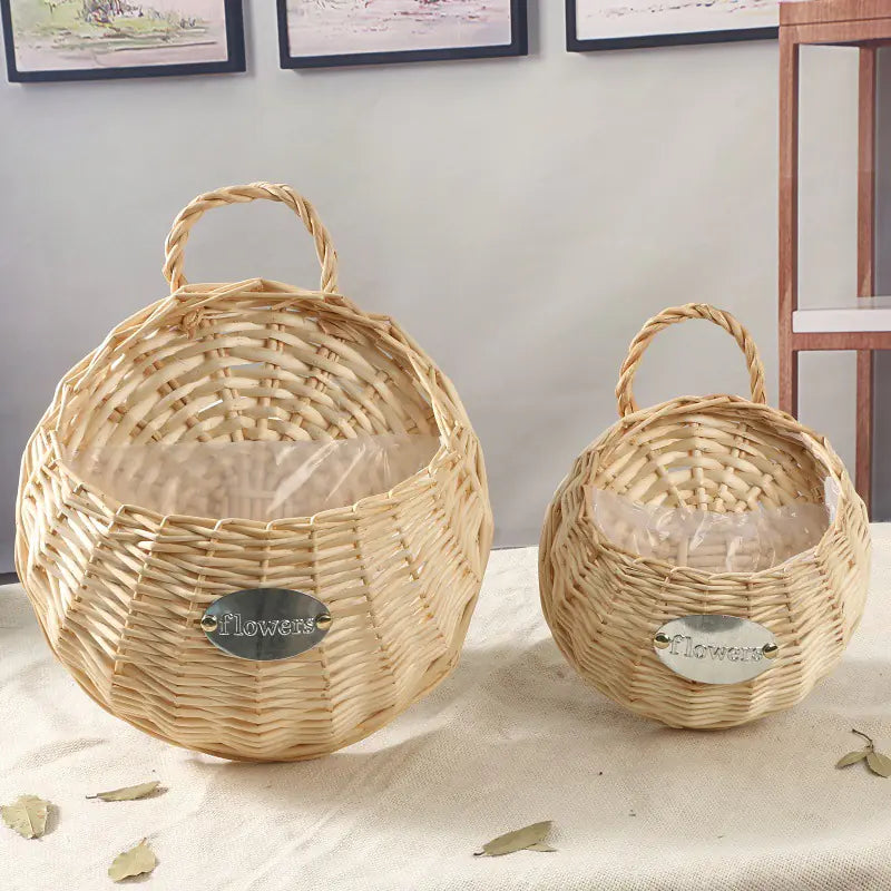 Woven Wall-Mounted Flower Pot Basket