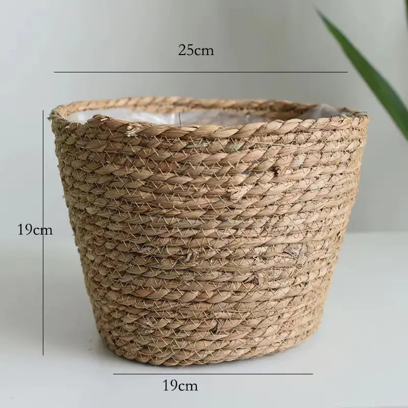 Woven Grass Planter Basket