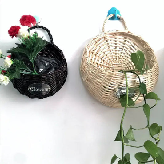 Woven Wall-Mounted Flower Pot Basket