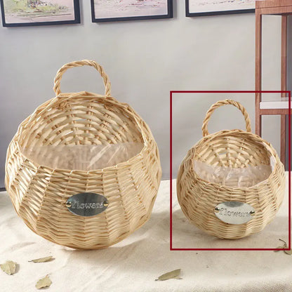 Woven Wall-Mounted Flower Pot Basket